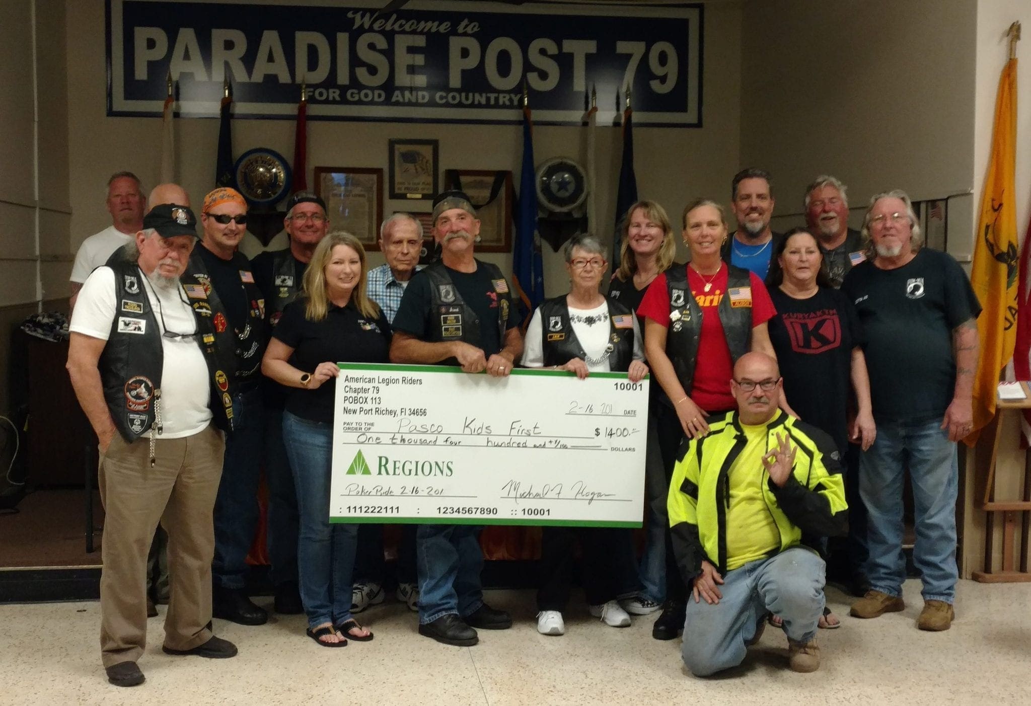 American Legion Riders Raise $1,400 for Pasco Kids First
