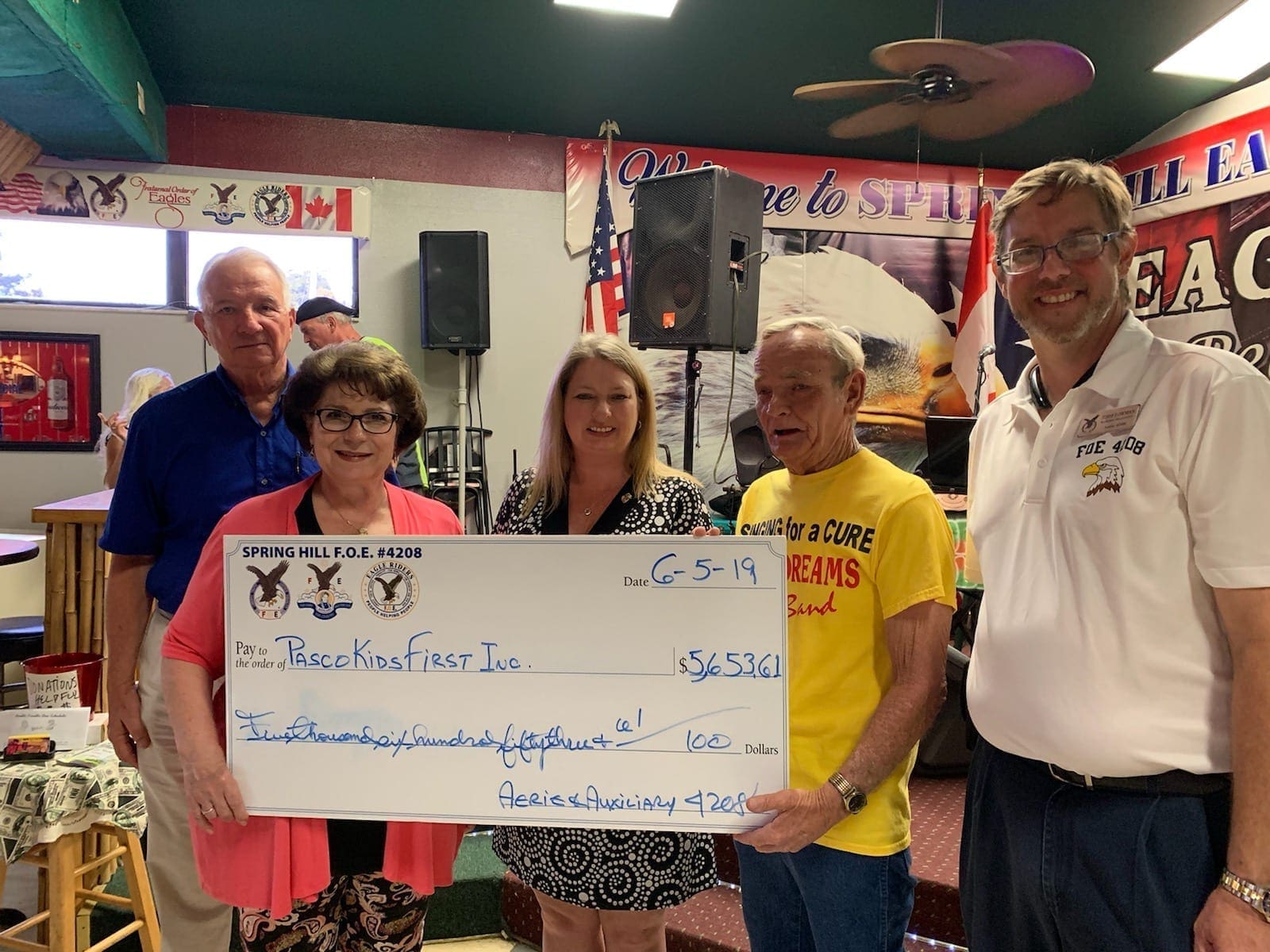 Fraternal Order of Eagles Support Children at Pasco Kids First
