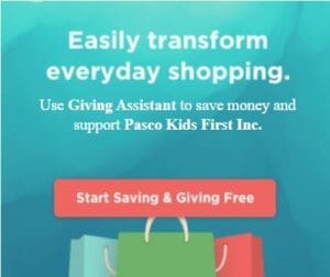 donate by online shopping through giving assistance signage